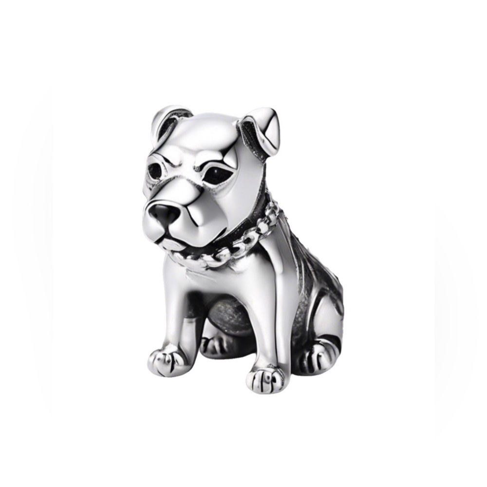 Pitbull with Chain Collar Charm